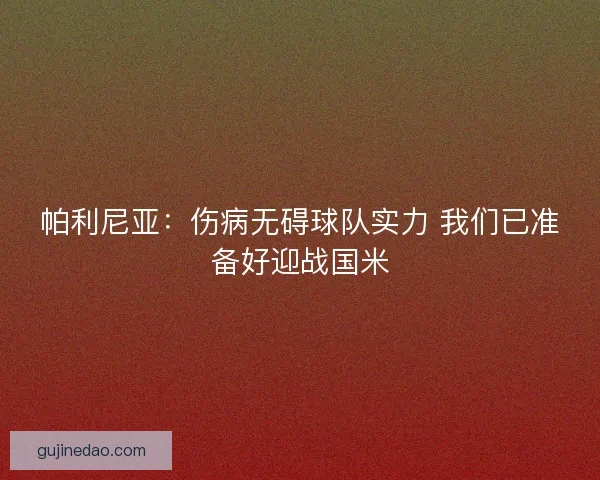 帕利尼亚:伤病无碍球队实力 我们已准备好迎战国米 帕利尼亚:伤病无碍球队实力 我们已准备好迎战国米